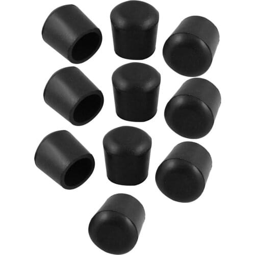 New! Black 10 Pcs 25mm Cone Shaped Dia Furniture Table Chair Rubber Foot Pads