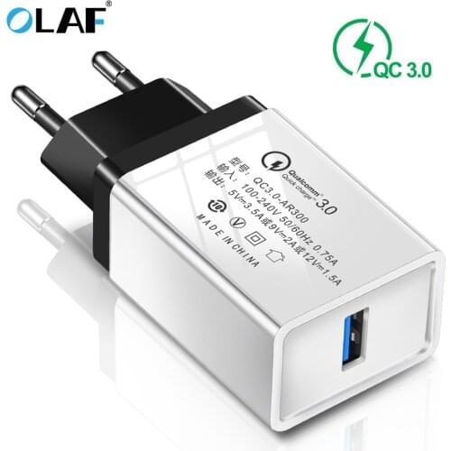 Olaf USB Charger Quick Charge 3.0 for iPhone X XS XR Fast USB Wall Charger for Samsung S9 S8 Xiaomi Huawei Mobile Phone Chargers