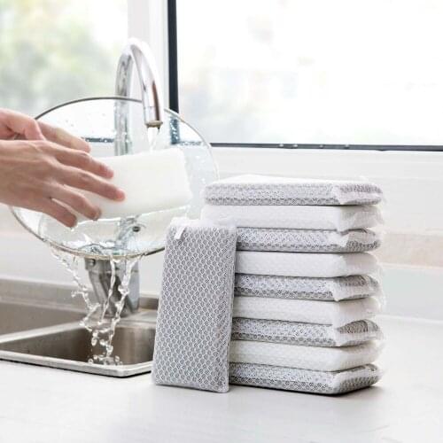 OTHERHOUSE 5Pcs Kitchen Magic Sponge Washing Dishes Sponge Rust Remover Clean Rub Pot Kitchen Bathroom Cleaning Tools