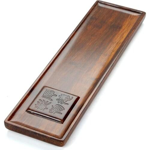 Strand Woven Bamboo Tea Tray Chinese Bamboo Kung Fu Tea Tray Gongfu Drawer Board Travel Tea Tools Service Set Table 36*10*2cm