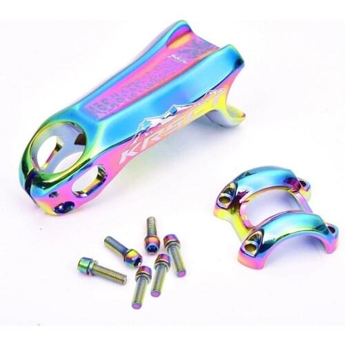 Polished Ultralight High-Strength -20 Degree Colorful Bicycle Stem For Mountain Road Bike 31.8*100mm Handlebar Rainbow Stem
