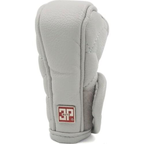 X Autohaux Gray Hoop Loop Fastener Nonslip Protective Cover For Manual Car Gear Lever Knob