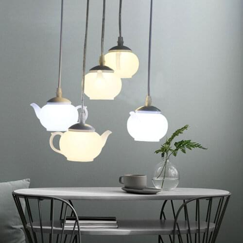 Modern Teapot Pendant Lights Cups Nordic Led Hanging Lamps for Dining Room Kitchen Hotel Bedroom Light Fixtures Home Decoration