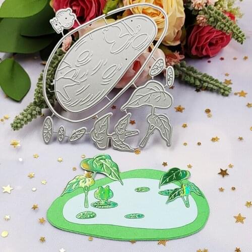 Frog Leaf Pond Metal Cutting Dies Stencil DIY Scrapbooking Album Paper Card Template Mold Embossing Craft Decoration