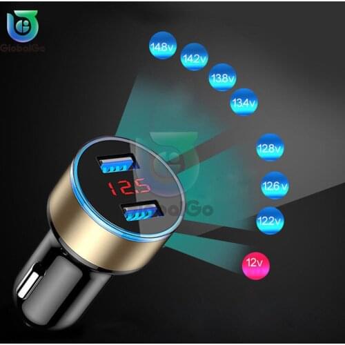 5V 3.1A Dual USB Motorcycle Car Charger With LED Display Universal Mobile Phone Car-Charger for Phone Tablet