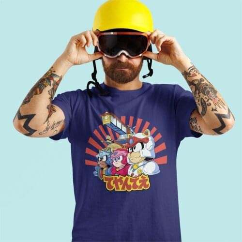 Funny Samurai Pizza Cats T-Shirts Men Round Neck 100% Cotton T Shirt Short Sleeve Tee Shirt Printed Clothing