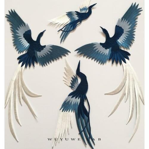1Set/4Pcs Phoenix Applique Clothing Embroidery Patch Fabric Sticker Iron On Patch Craft Sewing Repair Large Size