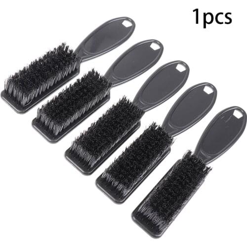 1PC 2021 New Black Fade Brush Comb Scissors Cleaning Brush Barber Shop Skin Fade Vintage Oil Head Shape Carving Cleaning Brush