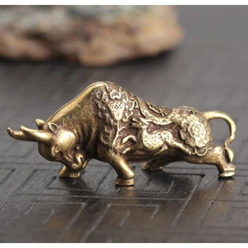 1Pc Bull Ornament Animal Figurines Vintage Living Home Decoration Accessories Desktop Decor Ornament Funny Gift
