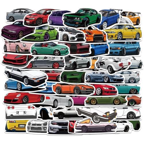 10/50PCS Various JDM Car Stickers For Refrigerator Car Helmet DIY Gift Box Bicycle Guitar Notebook Skate
