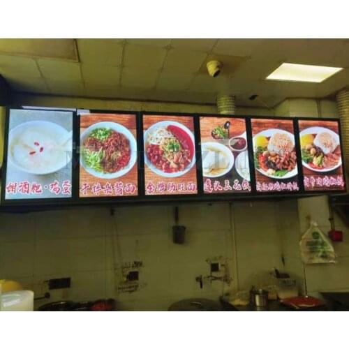 10PCS X A2 Black Magnetic Aluminum Frame LED Lighting Menu Board,Ultra Slim LED Menu Lightbox For Restaurant/Shop