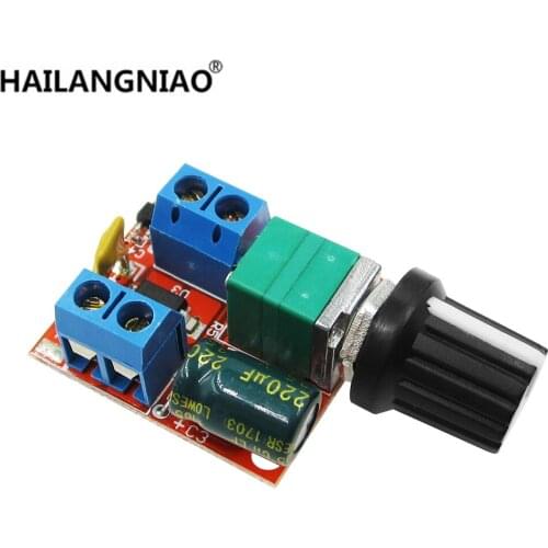 New 10pcs Mini DC Motor PWM Speed Controller 3V 6V 12V 24V 35VDC 90W 5A DC Motor Speed Control Switch LED Dimmer