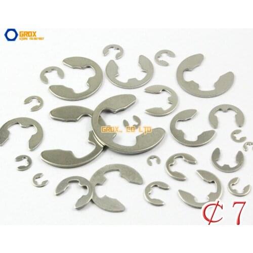 100 Pieces 7mm 304 Stainless Steel E Circlip Retaining Ring