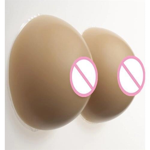 1000g/Pair Circular Brown False Breast Shemale Drag Queen Realistic Silicone Breast Forms Crossdresser Fake Breast Boobs