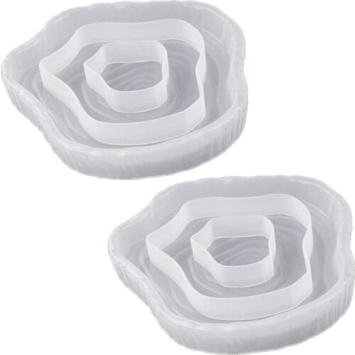 2 Pack Stump Ashtray Resin Mold,Irregular Cosmetic Tray Epoxy Silicone Mold,Jewelry Storage Container,Dish,DIY Crafts