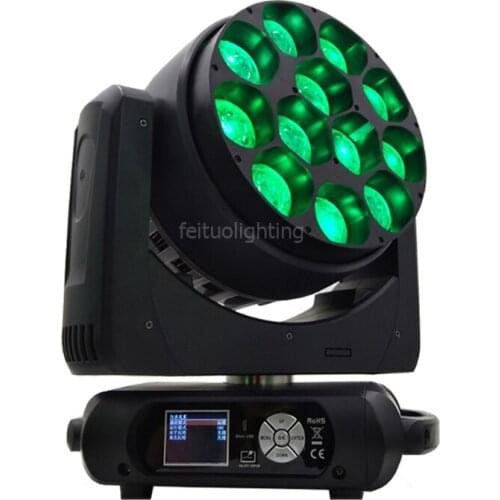 6pcs/Lot Dot Control Zoom Lyre Led Beam Moving Head Light 12x40w RGBW 4IN1 Dyeing Strobe Dmx512 Led Wash Moving Head Zoom