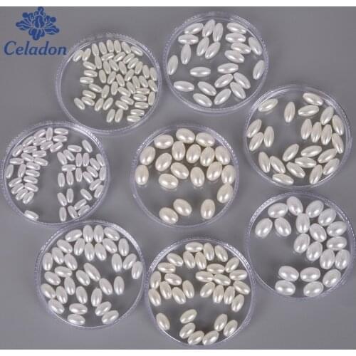 Wholesale 150-600pcs White Ivory ABS Imitation Pearl Beads Oval Plastic Loose Spacer Beads for Jewelry Making Findings DIY