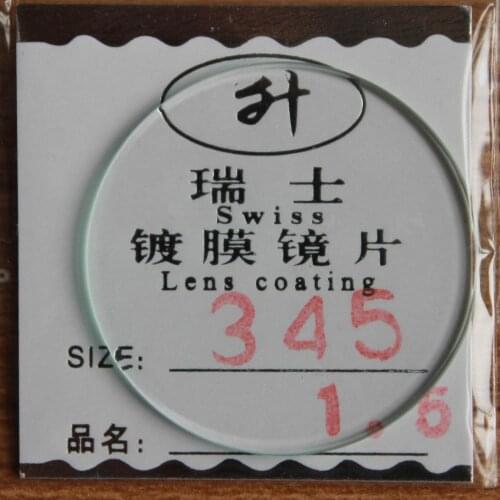 Freeshipping New flat glass watch crystal diameter 34.5 mm Thick 1.5mm