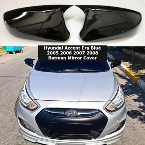 Roxform Batman Mirror Cover Piano Black Car Exterior Accessories Tuning For Hyundai Accent Era Blue 2005 2006 2007 2008