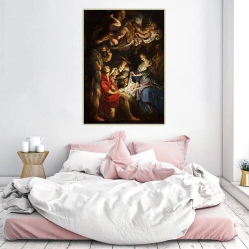 Citon Peter Paul Rubens《The Birth of Christ》Canvas Art Oil Painting Artwork Poster Picture Wall Decor Home Interior Decoration