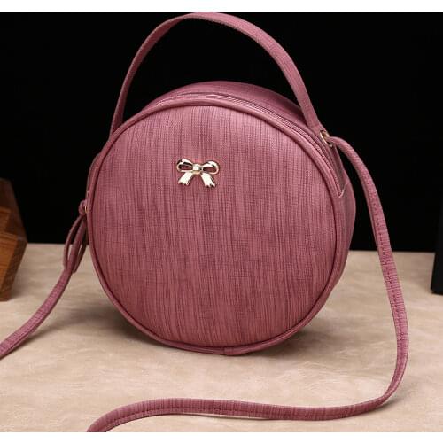 Design Fashion Women Round Bag Leather Womens Circular Crossbody Shoulder Messenger Bags Ladies Purse Female Bolsa Handbag