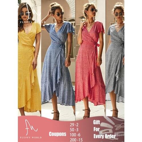 Fluffy World Summer Dresses With A Slit