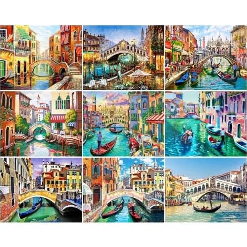 Venice Town Scenery 5D Diy Diamond Painting Full Square Round Diamond Embroidery Cross Stitch Kits Handicraft Needlework Art