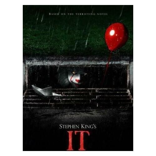 IT MOVIE Pennywise Stephen King Art Film Print Silk Poster Home Wall Decor 24x36inch