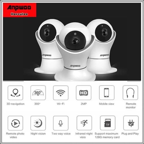 Anpwoo Hercules Home Security IP Wireless WiFi Camera Surveillance 1080P 2.0M HD Night Vision Motion detection CCTV Baby Monitor