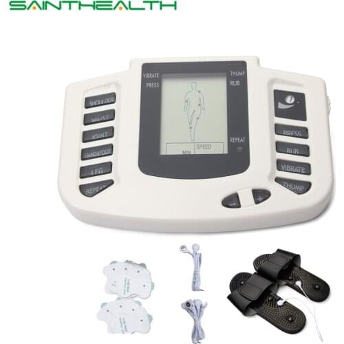 JR-309 Stimulator Body Relax Muscle Massager Pulse Tens Acupuncture Therapy Slipper+8 Pads+box