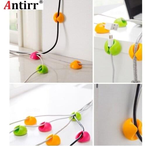 Antirr Cable Winder Earphone Cable Organizer Wire Storage Silicon Charger Cable USB Holder Clips for MP3 ,MP4 ,Mouse,Earphone