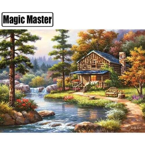 100% Full Round 5D Diy Diamond Painting full square Nature Landscape Diamond Inlay Diamond Embroidery Home Decoration