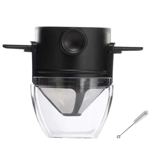 Pour over Coffee Maker,Reusable Cone Coffee Dripper Filter,Coffee Maker with Cleaning Brush for Home/Office/Travel