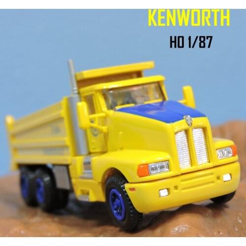 Diecast 1/87 Kenworth Engineering Transporter HO Scale High-end Train Sand Table Decoration Alloy Model Adult Collection Display