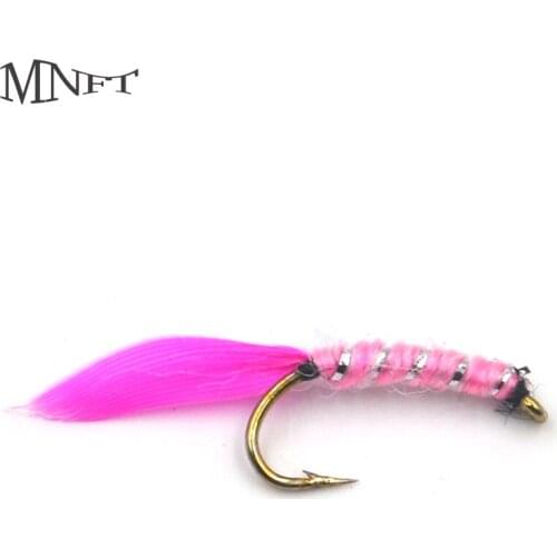 MNFT 10Pcs Fly Fishing Flies Lake, Reservoir Pond, River, Stream Materials Artificial Bait #12 Golden Hook Nymph Fly Fish Hooks