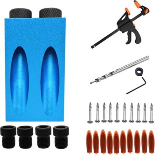 6/8/10mm Woodworking Oblique Hole Locator 15 Degree Angle Drill Guide Set Pocket Hole Jig Kit Hole Puncher DIY Carpentry Tools