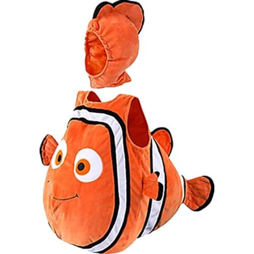 Child Cute Nemo Cosplay Hooded Costume Boy Girl Anime Movie Finding Nemo Halloween/Christmas Adventure Hero Party Jumpsuit