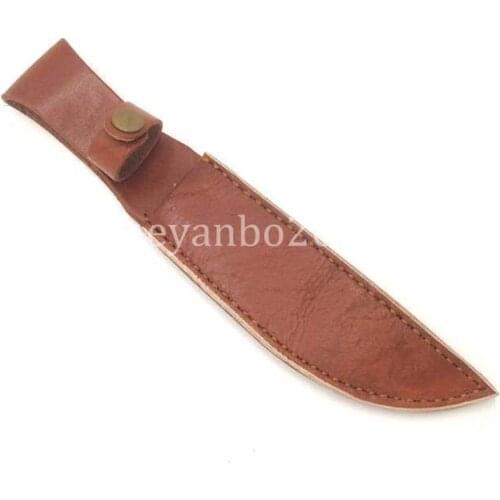 WWII ERA US NAVY PARRIS SHEATH KNIFE KNIFE BROWN LEATHER SCABBARD