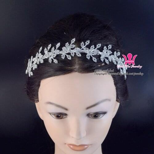 Headband Tiaras Crowns Bridal Garland Rhinestone Crystal Hair Accessories Princess Wedding Flower Child Party Hairwear 00965