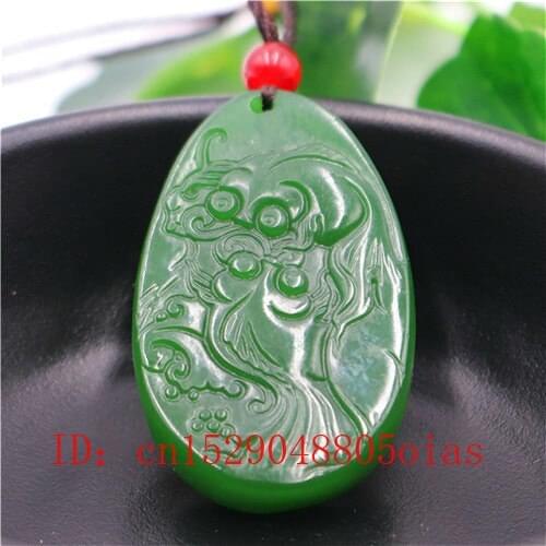 Natural Chinese Green Jade Goldfish Pendant Necklace Fashion Accessories Charm Jadeite Jewelry Carved Amulet Gifts for Women Men