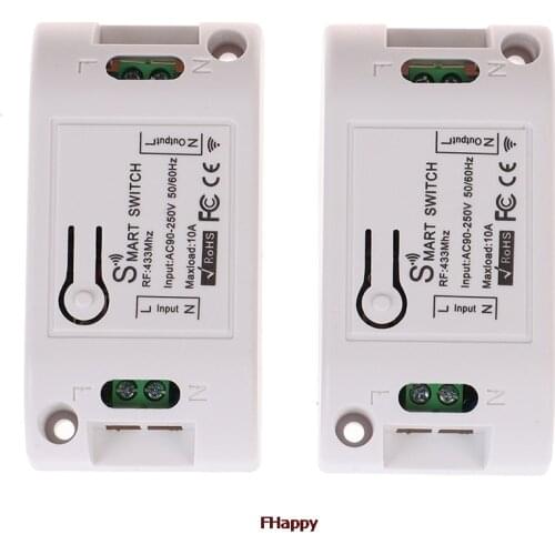 RF 433Mhz AC90-220V Receiver Smart Home Wifi Wireless Remote Control Switch Relay Smart Life/Tuya APP Works With Alexa Google