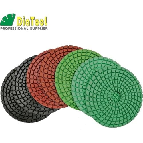 SHDIATOOL 7pcs/set Diameter 4"/100mm Professional Polishing Pads Marble Granite Sanding Discs Polisher Pad Stone Plishing Disc