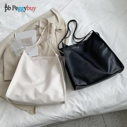 New Vintage Women Shoulder Tote Bag Ladies Large PU Leather Capacity Handbags Elegant Ladies Handbag Shoulder Bag