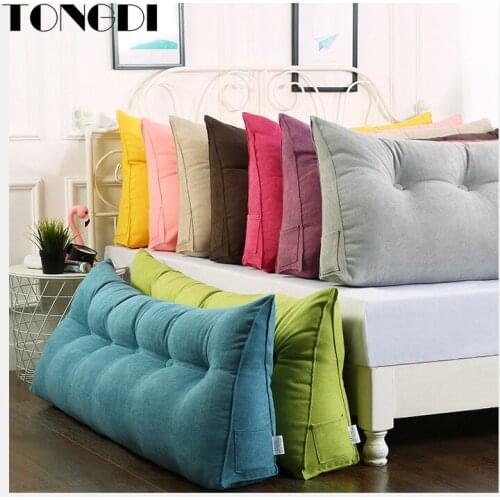 TONGDI Home Soft Large Pillow Back Cushion Long Elastic Backrest Multifunction Luxury Decor For Bedside Seat Bed Sofa Tatami