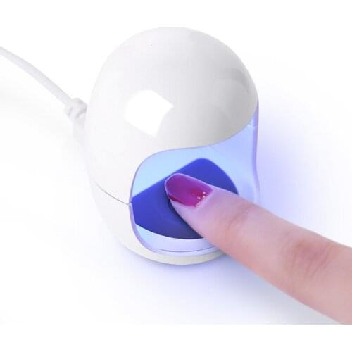 Egg Shape 3W UV LED Lamp for Nail Single Finger Lamp Nail Gel Polish Dryer Drying Machine Smart Sensor 45s / 60s USB Connector