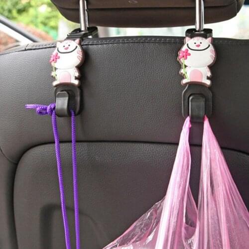 2PCS Universal Car Seat Backrest Cartoon Hook Hangers Headrest Mount Storage Rack Organizer Auto Interior Accessories 2021 New