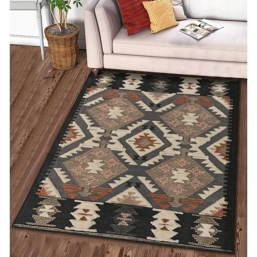 Desenli halı gri orjinal desenli halı dokuma oturma odası yatak odası mutfak kaymaz anti alerjik halı kilim ücretsiz kargo