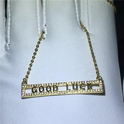 Fashion GOOD LUCK Pendant AAAAA zircon cz 925 sterling silver Party Wedding Pendants with necalace for women Jewelry