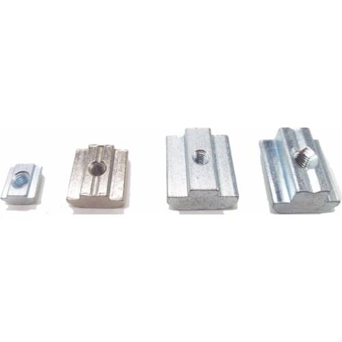 10PCS T Sliding Nut Zinc Coated Plate 2020/3030/4040/4545 Series M3/M4/M5/M6/M8/M10 Aluminum Thread