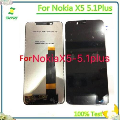100% Tested LCD Display Touch Screen Digitizer Assembly For Nokia X5 5.1 Plus LCD Display Replacement Parts For Nokia 5.1Plus X5